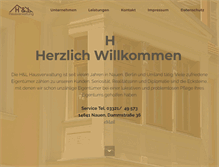 Tablet Screenshot of hl-hausverwaltung.de
